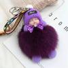 Nuevo Estilo Llavero de Piel de Zorro Real Colgante para Bolso Muñeco de Peluche para Coche Regalo Lindo Juguete de Bola de Pelo Muñeco Decoración