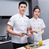 Ropa de trabajo fina de chef para verano para hombre, de manga corta, para restaurante, cocina, ropa de trabajo de cocina, ropa de trabajo de doble botonadura para cocina, mujer