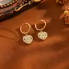 Colar pingente coração grade listrada ouro 18k com incrustação de cobre fino feminino moderno corrente gargantilha aço inoxidável 304