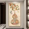 Nova Pintura Suspensa de Cabacinha Estilo Chinês para Decoração de Entrada, Nova Pintura Decorativa de Alto Padrão para Sala de Estar de Frente para a Porta, Corredor e Hall