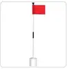Set de banderín de golf, desmontable y portátil, unión de plástico, asta de nylon de cinco colores, banderín de campo verde