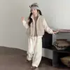 Conjunto de Otoño/Invierno para Niñas 2026 Chica Dulce Estilo Coreano Mediano/Grande Infantil Forrado de Felpa Engrosado Piel Sintética Set de Felpa Arroz Pegajoso
