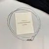 Collar de Perlas Roto de Plata Apilado de Doble Capa, Cadena de Suéter de Alta Gama, Popular Cadena Clavicular de Perlas Apiladas Roto de Plata