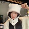Novo Urso Bonito Malha Lã Chapéu Outono e Inverno Quente Pullover Cap Mulheres Ao Ar Livre À Prova de Frio Proteção Auricular Lei Feng Cap