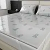 Juego de Tres Piezas de Esterilla Refrigerante de Seda de Hielo para Verano, Hoja de Cama Lavable para Dormitorio Infantil, Esterilla de Aire Acondicionado, Esterilla de Ratán de Verano