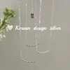 Joyería de Diseño Ins de Nicho Nuevo Coreano Collar de Nudo de Bambú Simple de Plata de Ley S925 con un Estilo Minimalista Único Que Es Versátil