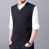 Otoño/Invierno 2026 Nuevo Chaleco de Lana con Cuello en V para Hombre Ropa Casual para Hombre Chaleco sin Mangas de Color Sólido Atuendo de Papá Una Pieza Dropshipping