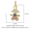 Nuevos Accesorios de Joyería para Mujer Cobre Microincrustación Circonia de Color Pendientes Collar Colgante DIY Accesorios Versátiles