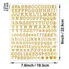 Adesivos de Letras Estilo Impresso de 0,5 polegada com Estampagem Dourada para Decoração de Diário, Cartões, Presentes, Adesivos de Letras Retro DIY