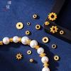 Pulsera trenzada con junta de cuentas espaciadoras de material de bricolaje que no se decolora durante mucho tiempo, pulsera, collar, accesorios de joyería hechos a mano