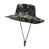 Verano al Aire Libre Montañismo Viaje Ala Ancha Camuflaje Sombrero de Pescador para Hombre Sombrero de Pesca Estilo Coreano Transpirable Sombrilla y Protección Solar Sombrero de Cubeta