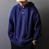 Suéter Pulôver com Capuz Estilo Retro Americano Preguiçoso para Homens e Mulheres, Tricô de Casal de Alta Qualidade Solto e Versátil, Tops Tendência
