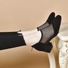 Zapatos de Mujer Primavera Verano 2025 Malla Calado Sandalias Tacón Grueso Transpirables Sandalias de Mamá Tacón Medio Zapatos de Malla de Mujer