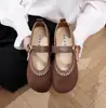Sapatos Mary Jane de Tira Única Estilo Francês, Sapatos de Tecido Old Beijing, Sapatos Baixos da Moda para Mulheres