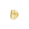 Venta Directa de Fábrica estilo popular anillo ajustable de crisantemo hueco acero inoxidable planta Anillo Dorado joyería para mujer regalo