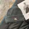 Chapéu de Lã Bordado de Cachorrinho Fofo Feminino Outono Inverno Novo Estilo Emagrecimento Facial Chapéu de Tricô Espesso Quente Chapéu para Cabeça Grande