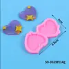 Molde de silicona para pendientes redondos grandes y pequeños diy, molde de silicona para colgante de mariposa hecho a mano, corazón, resina epoxi de silicona