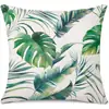 Novedades Primavera y Verano Productos para el Hogar Transfronterizos Funda de Almohada de Lino con Hojas Funda de Almohada Caliente de Amazon Funda de Almohada Lumbar Venta al por Mayor