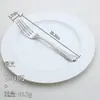 Juego de cubiertos occidentales de acero inoxidable 304 martillado macizo al por mayor, cuchillo para bistec de hotel, juego de cinco piezas de alta gama engrosado para restaurante