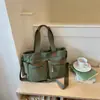 Bolsa Tote de Veludo Cotelê Khaki Suave, Macia e Aconchegante, Simples e Durável, com Múltiplos Compartimentos, para o Dia a Dia, Escola, Ombro