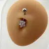Flor de Zirconia Incrustada de Diamantes Clavo de Ombligo Anillo de Ombligo Joyería para Piercing Venta al por Mayor Transfronterizo de Moda Sexy Sexy Elegante Europeo y Americano