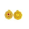 Pingente Budista de Quatro Folhas em Filigrana Recortada, Dourado de Areia Vietnamita Antigo com Inlays de Diamantes, Nova Joia Pingente Dupla Face Chinoiserie Que Não Desbota por Muito Tempo