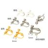 Clipe de Orelha Sem Piercing Suporte de Pérola 4MM/5MM Clipe de Orelha com Parafuso Clipe de Orelha com Pérola Adesiva Ajustável Acessórios de Joias DIY
