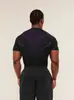Ropa Deportiva de Manga Corta para Hombre Gymshark Muscle para Fitness, Running y Entrenamiento Camiseta Elástica de Moda con Estampado y Cuello Redondo