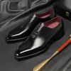 Se envía en 48 horasZapatos de vestir formales de cuero de alta gama con suelas de cuero genuino, zapatos de boda de una pieza con cordones para caballero
