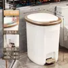 Cubo de Basura Operado con el Pie Sellado Antiolor de Stock Listo del Fabricante con Tapa, Contenedor de Almacenamiento Doméstico de Gran Capacidad para Cocina, Baño y Sala de Estar