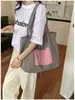 Bolsa de Lona para Mujer, Gran Capacidad, Nueva Versátil Bolso de Hombro Otoño e Invierno 2025, Bolso Tote Casual para Estudiante Universitaria, Viaje Diario