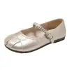 Zapatos Planos Estilo Ballet Francés para Mujer 2026 Nuevo Estilo de Verano con Falda Zapatos de Noche Mary Jane con Pedrería Zapatos de Cuero