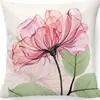 Fronha de Linho Transfronteiriça Almofada de Sofá Planta Floral Casa Atacado Fronha Simples Fronha Estampada Almofada de Carro