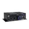 AK380 Mini Amplificador de Potencia Pequeño Hogar Coche Ranura para Tarjeta Multifunción Amplificador de Potencia Bluetooth 12V