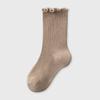 Bebés Recién Nacidos y Niños Pequeños Niña de Bebé Tipo Algodón Boca Suelta Hongo Encaje Doble Aguja Primavera y Otoño Niñas Calcetines de Longitud Media