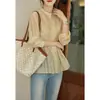 Camisa Única con Cuello Alto Plisado para Mujer, Nueva Ropa de Primavera 2025 para Mujer, Diseño de Color Sólido, Top Versátil y Elegante