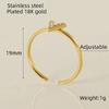 Anillo de letra de acero de titanio estilo ins europeo y americano para mujer, diseño de nicho 18K, geométrico, boca viva, ajustable, anillo de acero inoxidable para mujer