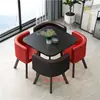 Mesa e cadeira de escritório simples para negociação combinação criativa para sala de reunião loja de milk tea recepção de lazer mesa redonda pequena mesa de jantar