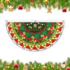 Bandera con forma de abanico navideño transfronteriza Decoración navideña para colgar en el patio exterior Bandera semicircular con forma de arco con forma de Papá Noel