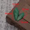 Estilo Antigo Folhas Verdes Esculpidas Acessórios para Joias DIY Pétalas de Folha Perfuradas Feitas à Mão Acessório para Prendedor de Cabelo Ornamento de Cabelo Materiais