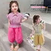 Conjunto de Camisa a Cuadros para Niña con Mangas Volantes, Nuevo Atuendo de Moda Estilo Coreano Verano 2026 para Bebés