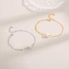 Pulsera de clip de papel con costuras barrocas de plata esterlina s925 para mujer, lujo ligero, moda ins, pulsera de perlas DIY, no se desvanece