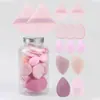 Set de 15 Piezas Más Vendido Transfronterizo de Esponjas de Maquillaje de Botella Flotante, Huesitos de Polvo sin Látex, Huesitos de Polvo en Forma de Calabaza Gota de Agua Angulados en Stock