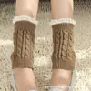 Calcetines de encaje de punto con rizo transfronterizos, Calentadores de piernas de lana, Protectores de piernas, Cubrebotas cálidos, Calentadores para pantorrilla y tobillo, Calcetines a prueba de frío para el cuello