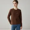 Suéter 100% cachemira pura para mujer, nueva colección otoño/invierno, color liso, intrincadamente bordado con motivos florales, cuello redondo, jersey de punto