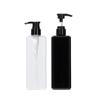 En Stock Transparente 500ml Cuadrada Botella Dispensadora de Loción con Bomba Botella de Champú para Hotel Botella Vacía de Gel de Ducha