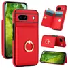 Funda de teléfono con anillo de color sólido para Google Pixel 10A Protección antirrobo contra deslizamientos Ranura para tarjeta tipo billetera Funda de cuero antichoque para 8/9Pro
