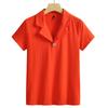 Camiseta de Manga Corta Estilo Nuevo 2026 para Mujer con Cuello de Traje y Botones de Diamante, Camisa Base Casual de Manga Media con Solapa de Alta Gama 6918