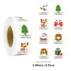 500 Hojas/Rollo Pegatinas Navideñas Sellos para Sobres Dibujos Animados Pegatinas DIY Rollo de Pegatinas para Envoltura de Regalos Navideños para Niños
