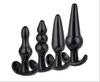 Plugue Anal Quatro Peças Backcourt Silicone Anal Plug Anal Contas frisadas Aparelho de masturbação feminina Sexo Adulto Suprimentos